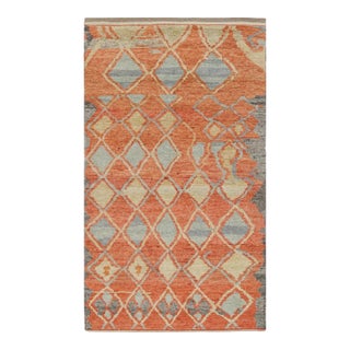 Rug & Kilim’s Moroccan Style Rug in Rust With Geometric Patterns For Sale