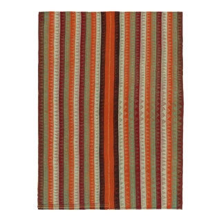 Vintage Qashqai Persian Kilim Rug With Vibrant Stripes by Rug & Kilim For Sale