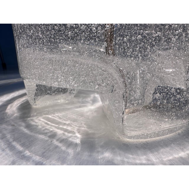 Clear Frosted Glass Table Lamp from Glashütte Süssmuth Leuchten, Germany, 1960s For Sale - Image 15 of 18