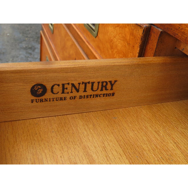 Century Hollywood Regency Burlwood Low Long Dresser Bathroom Vanity 6364 For Sale - Image 10 of 18