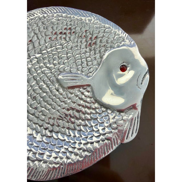 Vintage Arthur Court plate in form of a fish with red eye