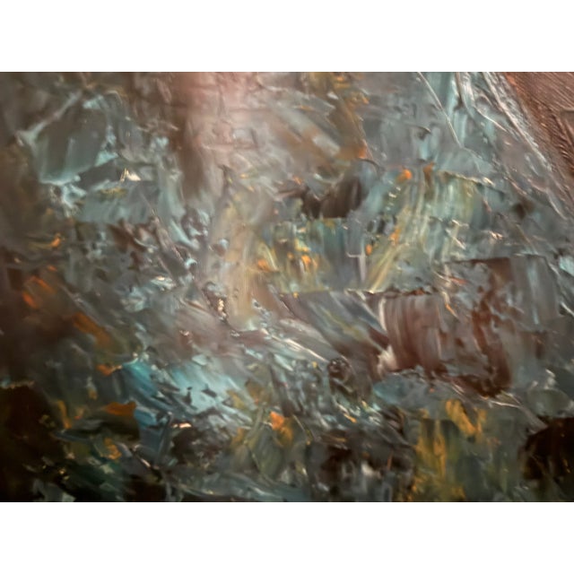 Onyx Expressionist Original Oil Painting of Piano For Sale - Image 8 of 8