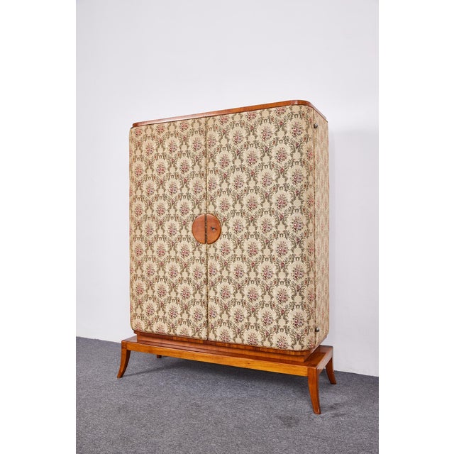 Art Deco Cherrywood and Tapestry Wardrobe attributed to Josef Frank, Austria, 1930s For Sale - Image 15 of 18