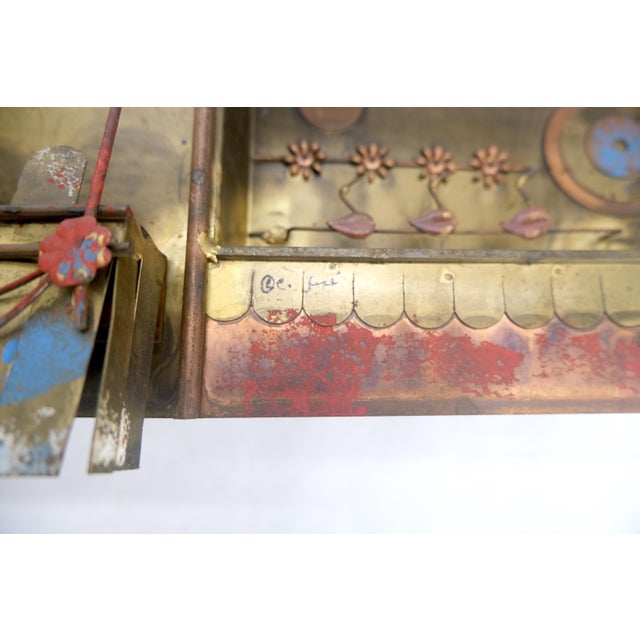 Mid-Century Modern Signed Curtis Jere Brass Carnival Scene Ferris Wheel Wall Sculpture For Sale - Image 3 of 11