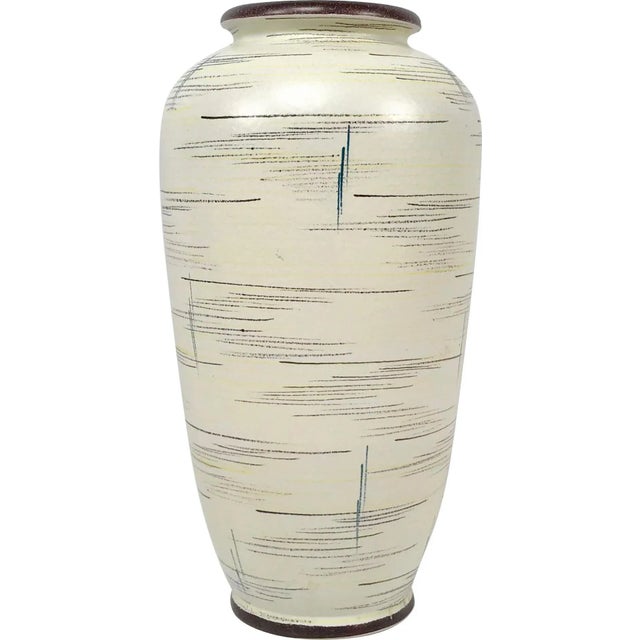 Ivory Large Ceramic Floor Vase No 567-50 from Bay Keramik, 1960s For Sale - Image 8 of 8