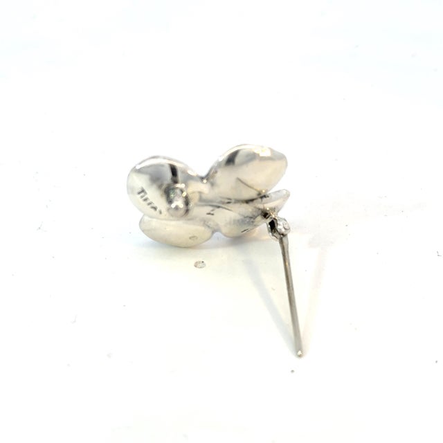 Wood 1990s Tiffany & Co Estate Dogwood Flower Brooch Sterling Silver 4.45 Grams For Sale - Image 7 of 11