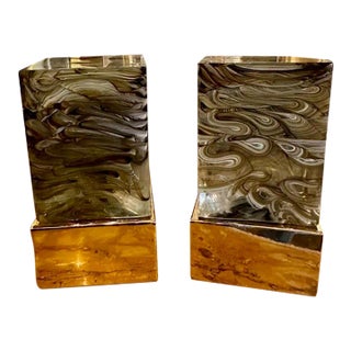 Murano Fume Block Lamps For Sale