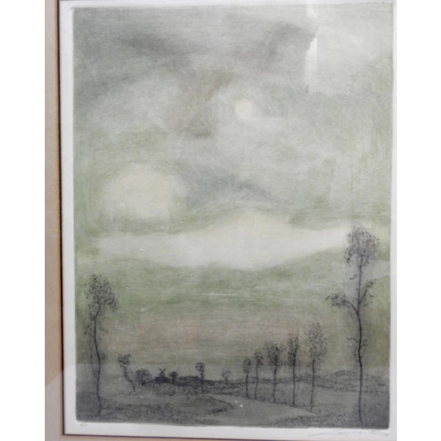 Wood Tree Scene Watercolor Signed by Lancaster For Sale - Image 7 of 10