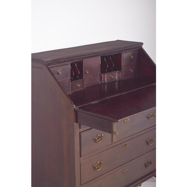 Wood Antique Portuguese Paper Chest of Drawers in Dark Wood For Sale - Image 7 of 10