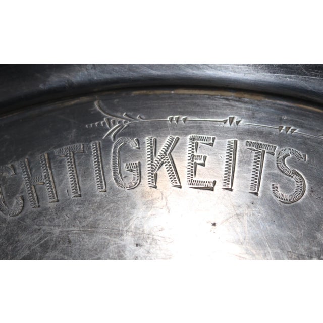 Silver Share Big Antique 1881 Ornate Art Nouveau Masonic Silver-Plate Lodge Award Trophy Dish For Sale - Image 8 of 12