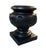 Vintage Hollywood Regency Style Black Resin Acanthus Leaf Cachepot Urn For Sale - Image 4 of 12