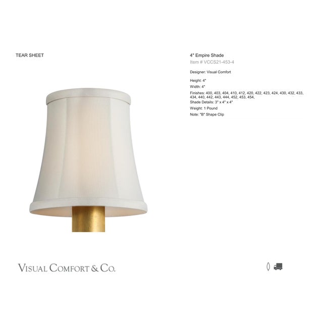 Visual Comfort Signature 4" Champagne Silk Bell Empire Shade Designer: Visual Comfort Signature Height: 4" Base: Shade...