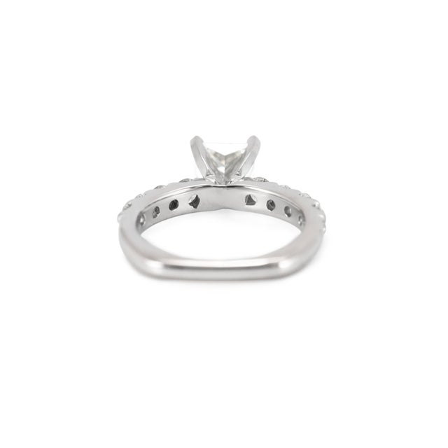 Platinum Platinum 18k White Gold Igi 1.58ct Princess Lab Grown Diamond Engagement Ring, Size 5.5 For Sale - Image 8 of 9