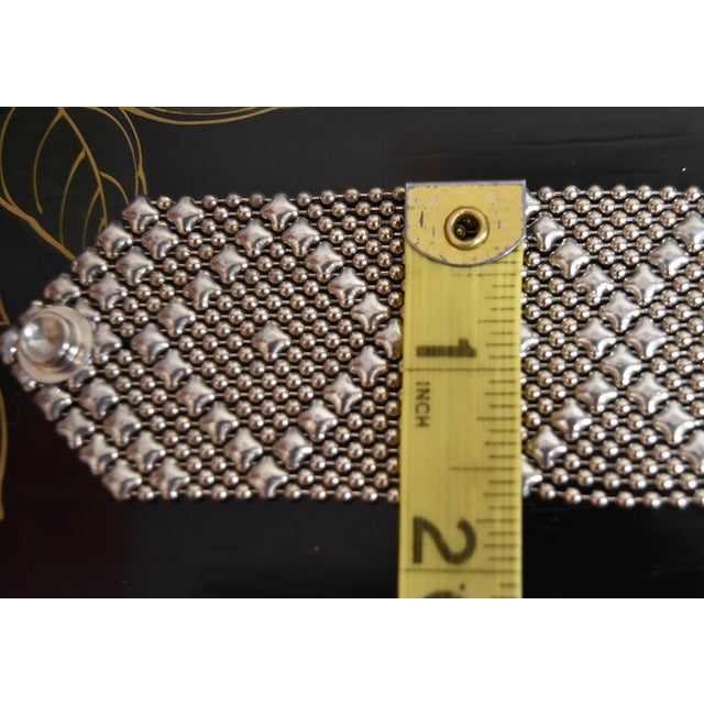 Late 20th Century SG Liquid Metal Silver by Sergio Gutierrez Classic Mesh Wide Bracelet For Sale - Image 15 of 15