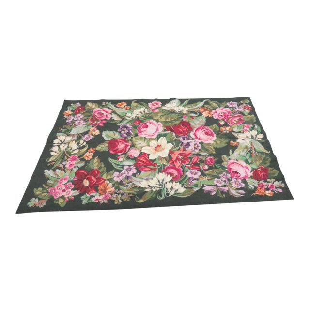 Mid 20th Century French Floral Aubusson Rug For Sale