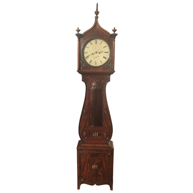 Wood Scottish Mahogany Tall Case Clock For Sale - Image 7 of 7