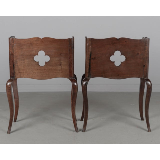 Pair of French Country Louis XV Style Walnut Nightstands For Sale - Image 4 of 7