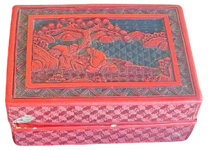 Antique Chinese Lacquered Box and Cover, 1880s