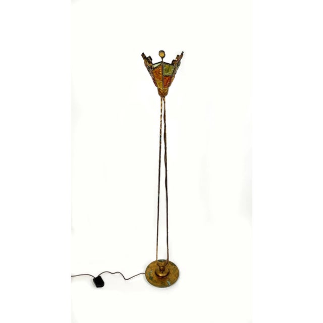 Brutalist Brutalist Art Glass and Iron Floor Lamp by Albano Poli for Poliarte, Italy, 1970s For Sale - Image 3 of 13