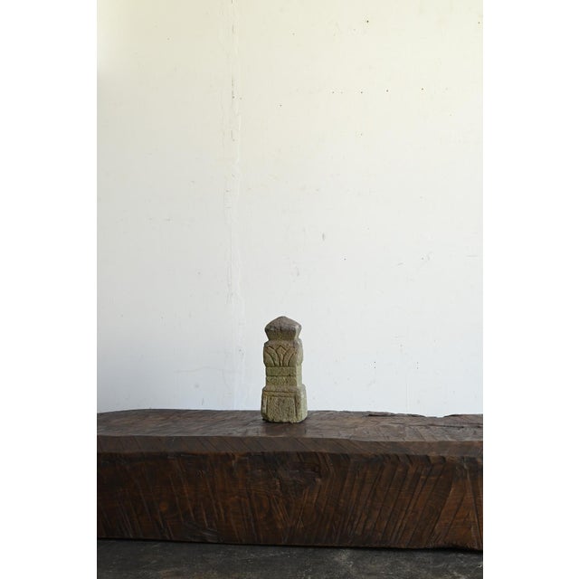 Antique Japanese Stone Pagoda Finial Fragment / Edo Period / Carved Lotus Base For Sale - Image 17 of 17