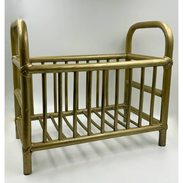 Art Deco 1940s Bamboo Art Deco Magazine Rack For Sale - Image 3 of 5