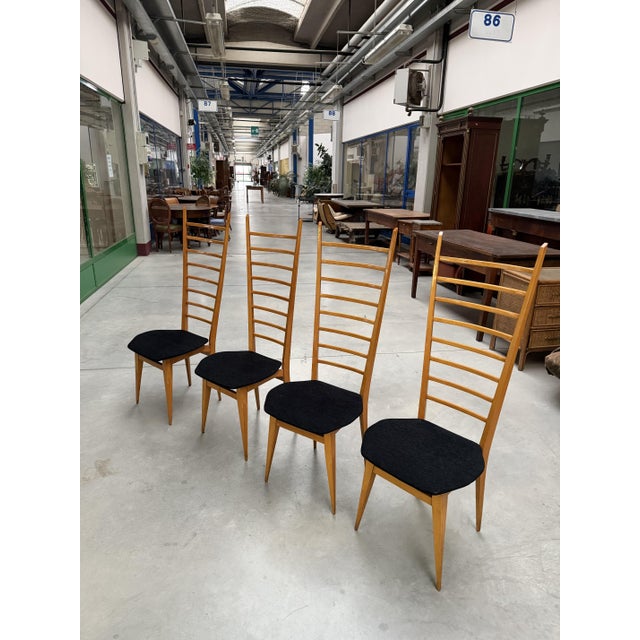 Wood Vintage Chiavarine Model Chairs in Light Wood, 1960, Set of 4 For Sale - Image 7 of 13