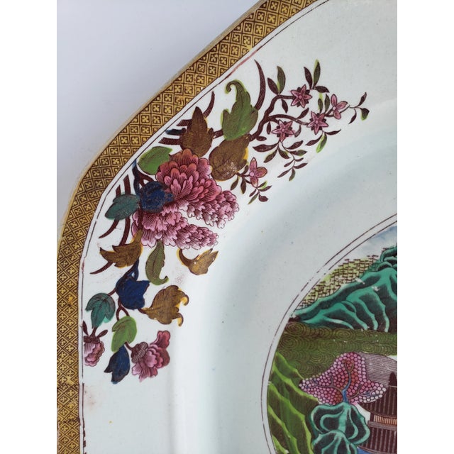 Early 19th Century 19th Century Mason's Ironstone Pagoda Motif Platter For Sale - Image 5 of 12