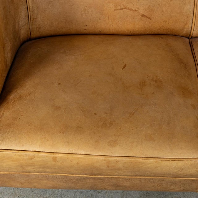 Vintage 20th Century Dutch Sheepskin Leather Sofa, 1980s For Sale - Image 14 of 18