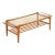 Mid Century Floating Glass and Teak Coffee Table With Magazine Rack For Sale