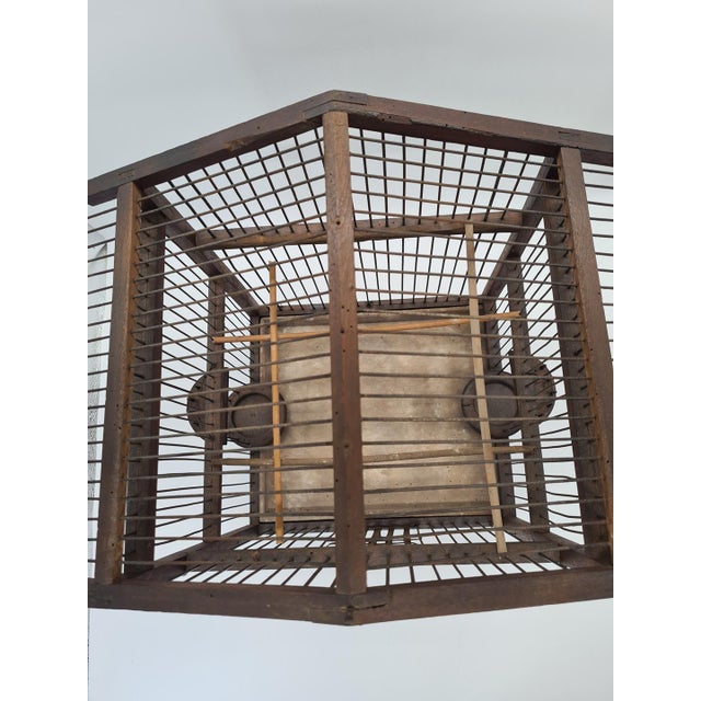 Wood Antique Wooden Birdcage, 1920 For Sale - Image 7 of 12