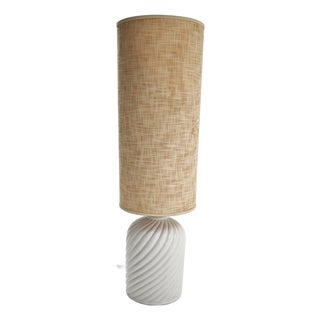 Large White Ceramic Table Lamp, Italy, 1970s For Sale