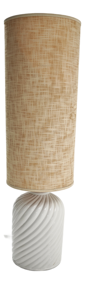Large White Ceramic Table Lamp, Italy, 1970s