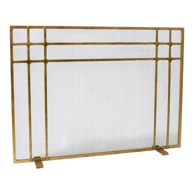 Aged Gold Henry Fireplace Screen For Sale