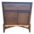 Vintage Heywood‑Wakefield Mahogany Side Table Cabinet – Mid‑Century Storage With Drawer & Sliding Doors For Sale