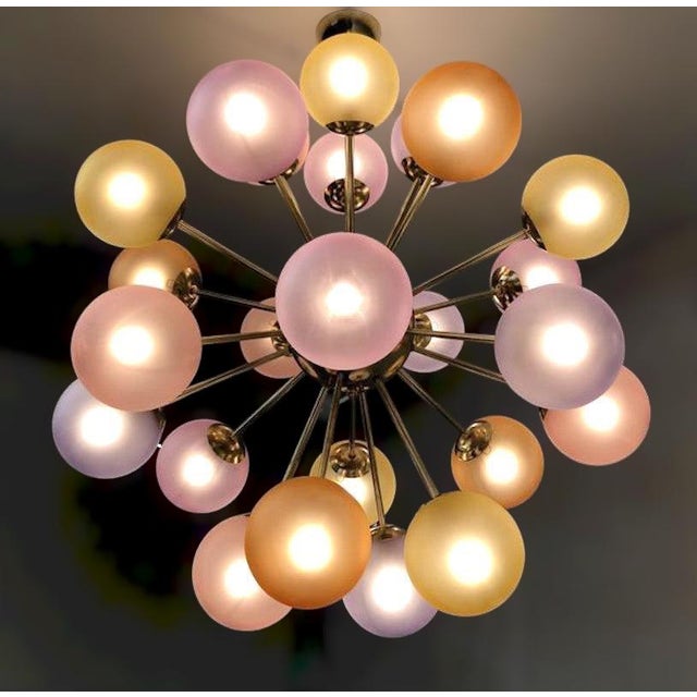 Brass 21st Century Nova Multicolor Murano Sputnik Chandelier by Fabio LTD For Sale - Image 8 of 10