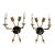 Pair French Empire Style Arrow Swan Wall Sconces For Sale