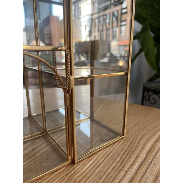 Italian Curiosity Cabinet in 14k Gold Brass For Sale - Image 6 of 16