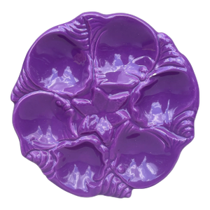 Mid-Century Majolica Purple Oyster Plate Vallauris
