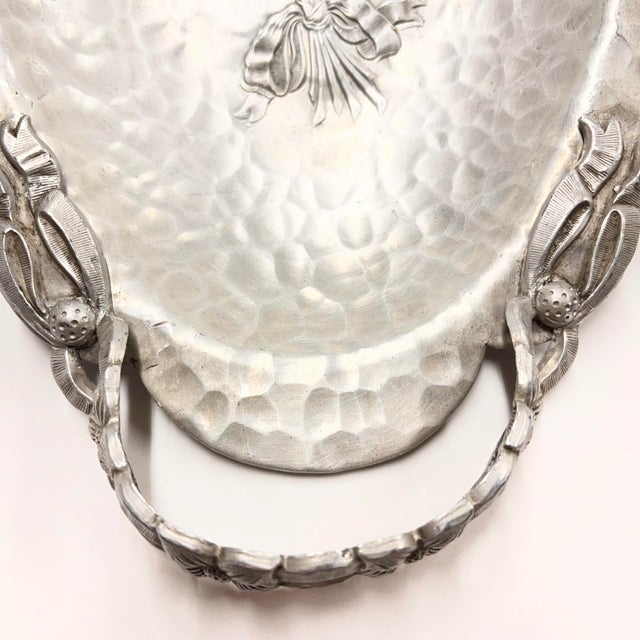 Mid-Century Modern 1960s Hammered Aluminum Tulip Tray For Sale - Image 3 of 8