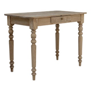 19th Century French Louis XVI Wooden Writing Table With Drawer For Sale