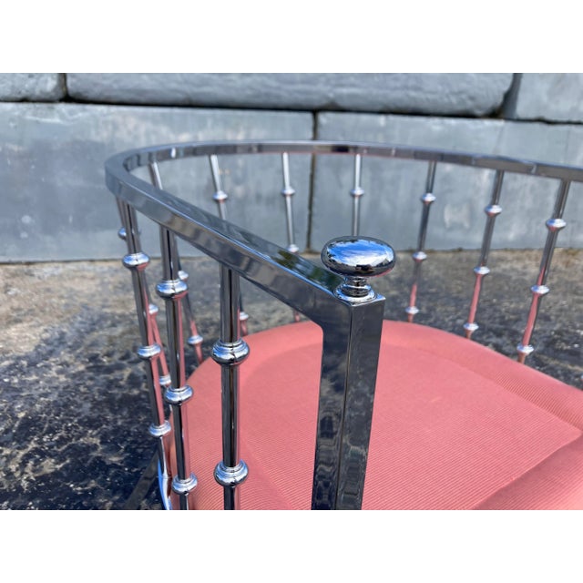 Mid Century Modern Chrome Barrel Lounge Chair, 1970s For Sale - Image 9 of 12
