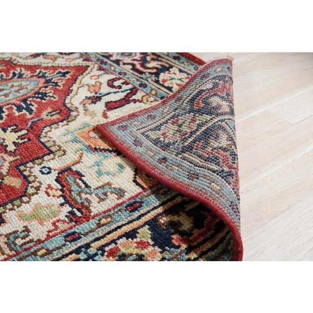 2020s 10x14 Louie Oriental Red Medallion Traditional Hand Knotted Wool Carpet Rug For Sale - Image 5 of 6