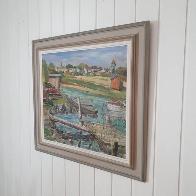 Paint 1954 Mid Century Swedish Oil Painting by Sven Eugen Nilsson For Sale - Image 7 of 18