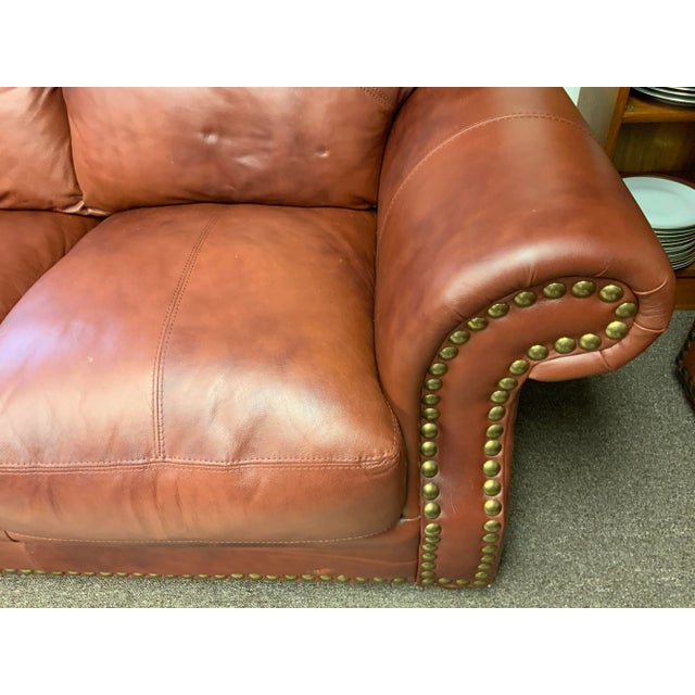 Animal Skin 20th Century Leather Loveseat For Sale - Image 7 of 10