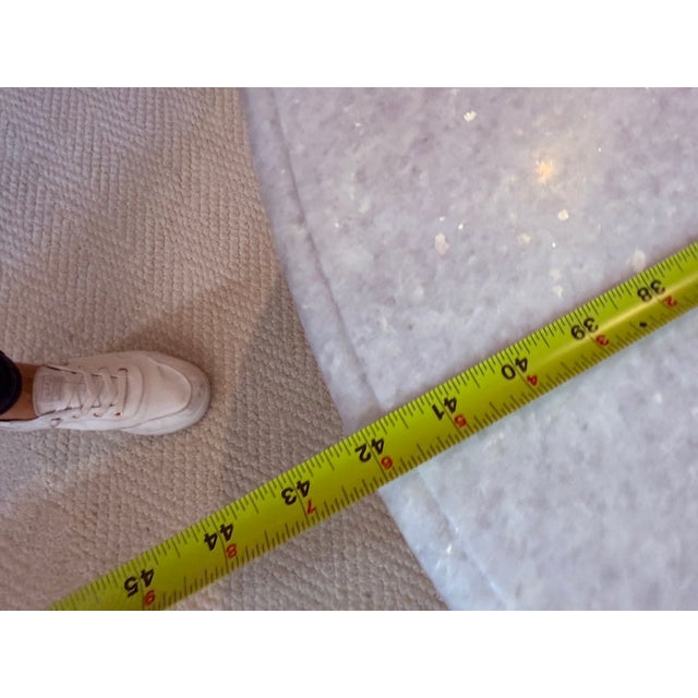 Stone White Granite-Top Round Coffee Table With Metal Mesh Base For Sale - Image 7 of 7