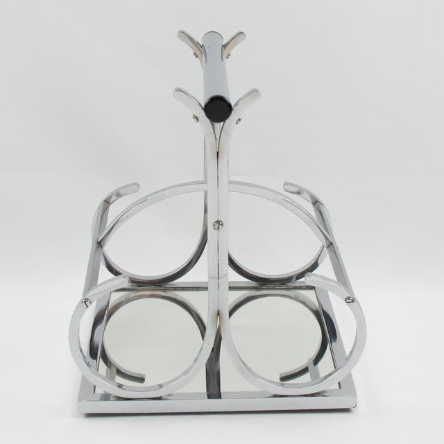 Art Deco 1930s Jacques Adnet Art Deco Barware Bottle Holder Carrier For Sale - Image 3 of 9
