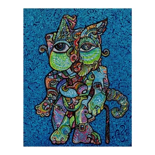 Alexander Arshansky Cubist Painting "Old and Wise" For Sale