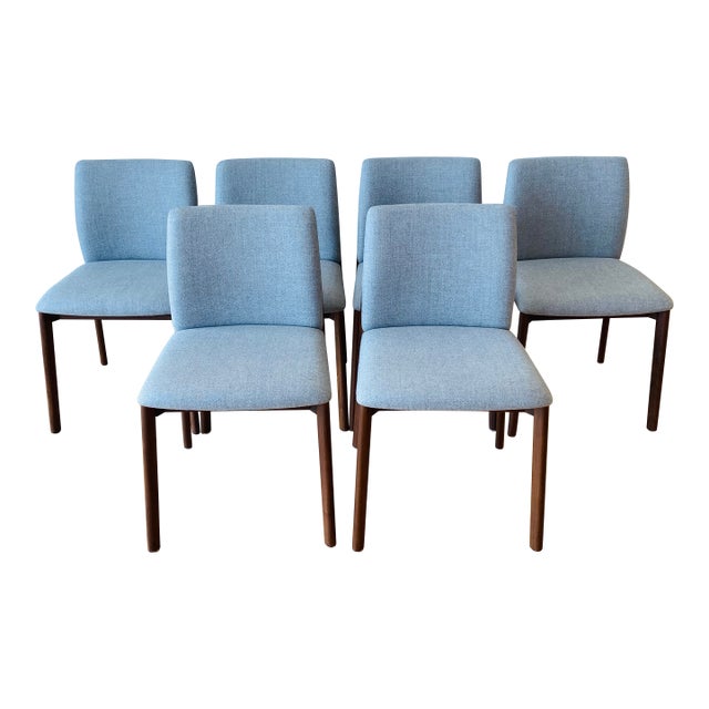Set of Six Design Within Reach Modern Gray Dining Chairs For Sale