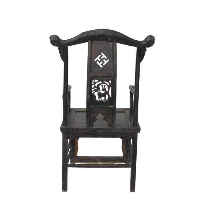 Antique Chinese Armchair With Carved Backs - a Pair For Sale In Greensboro - Image 6 of 9