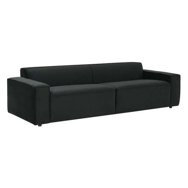 Wood Olafur Black Velvet Sofa For Sale - Image 7 of 7